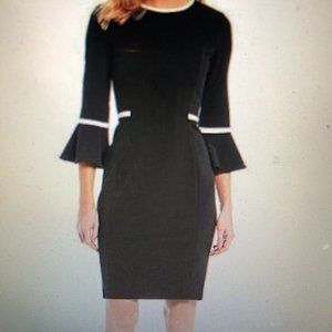 Calvin Klein Tiered Sheath with Bell Sleeves